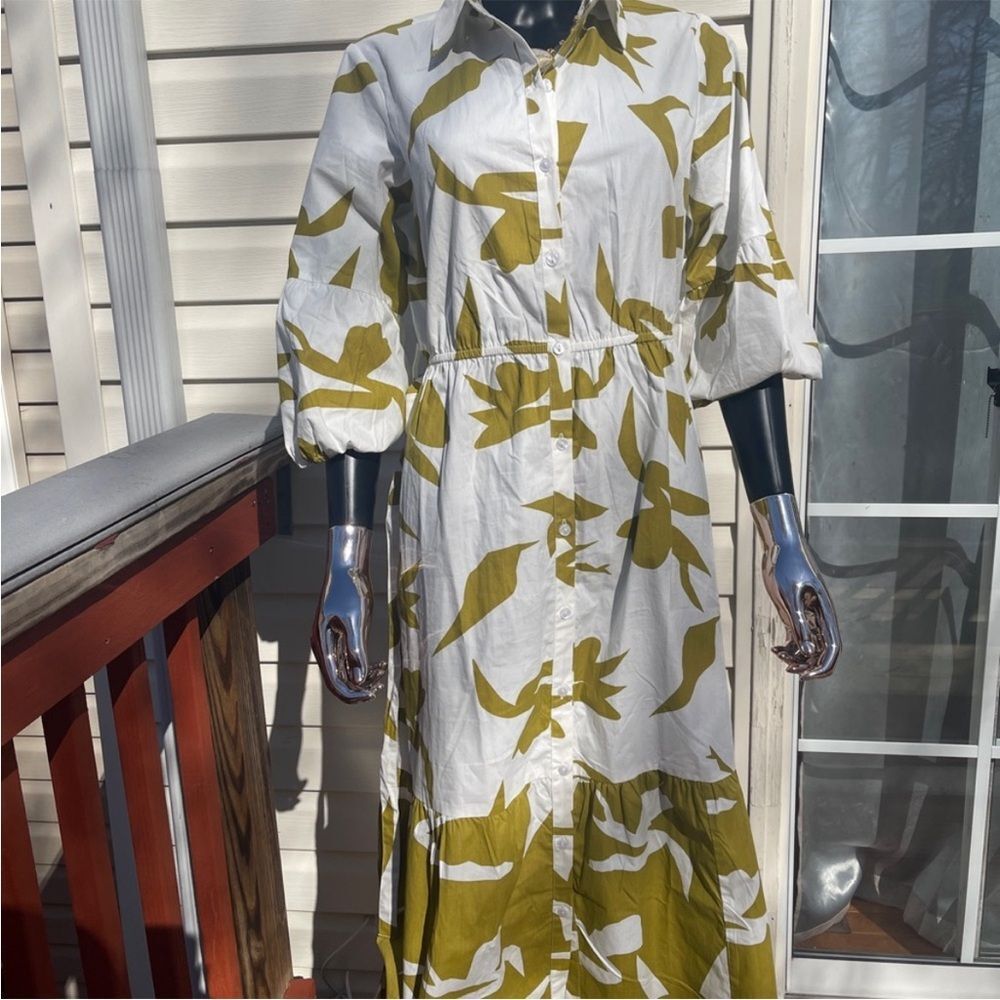 NWT Naoo‎ ivory and mustard dress size xl